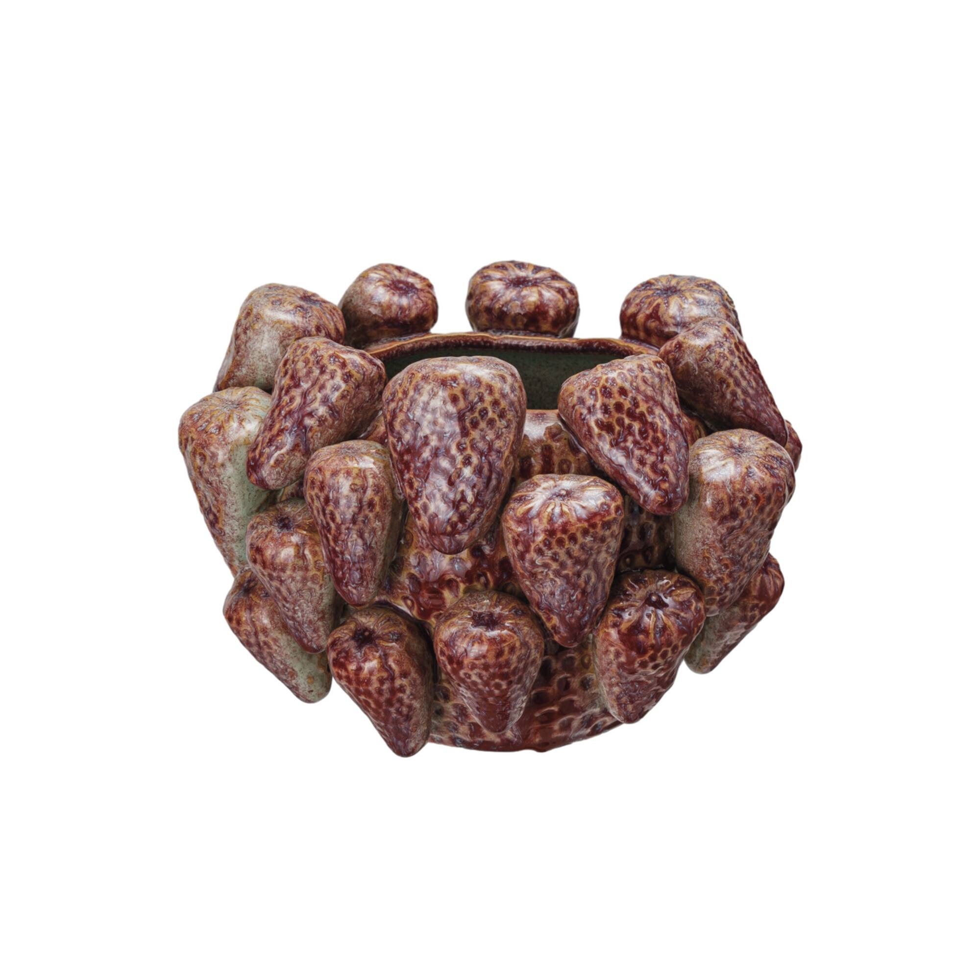Hello Honey® 5.25" Berry Delight 3D Strawberry Stoneware Planter Vase